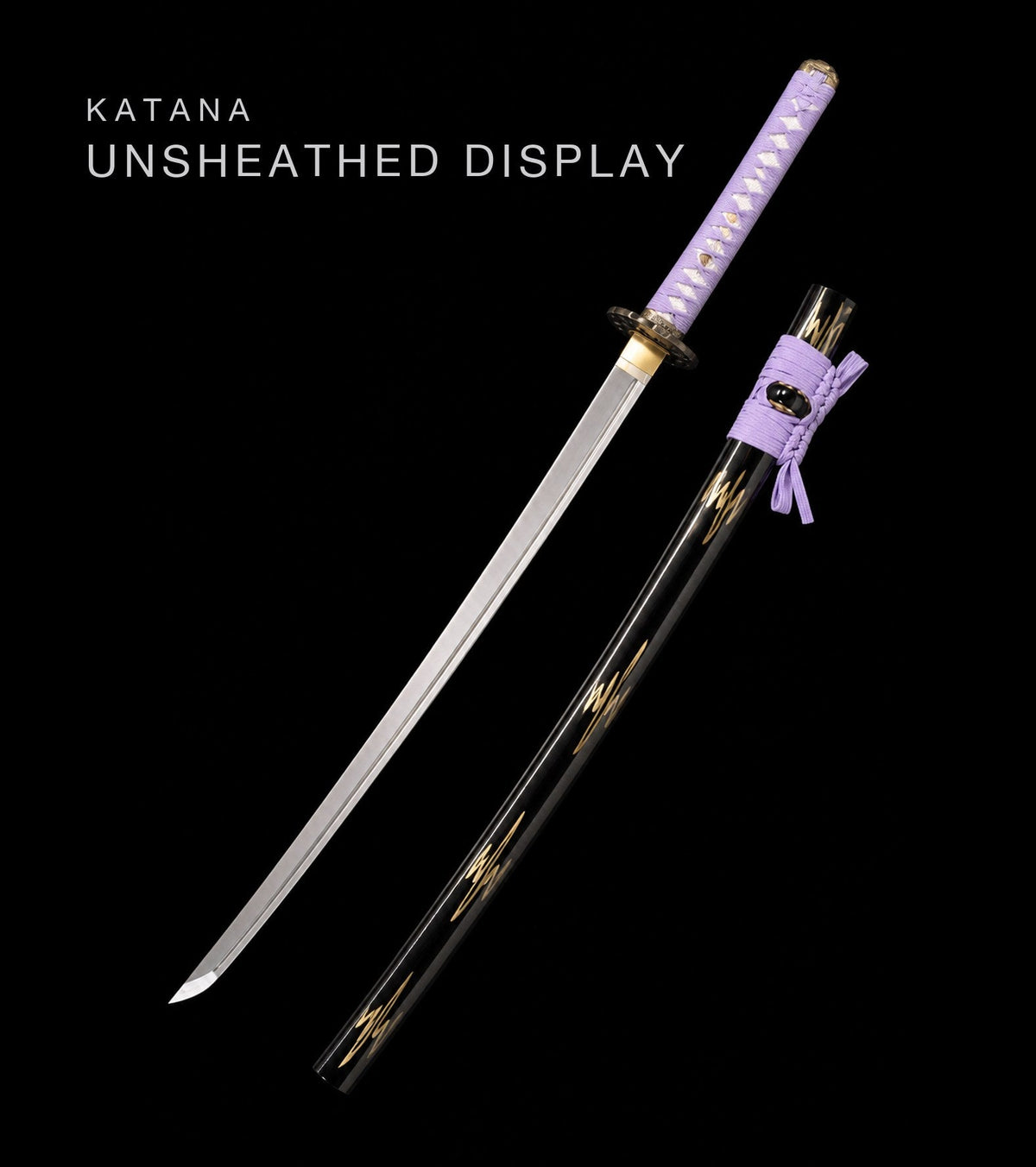Full-length Standard-line katana unsheathed beside its saya