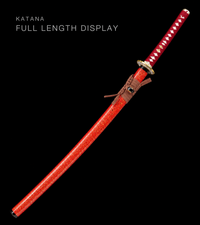 Unsharpened Blackened Collector Katana — Red Metallic Saya — gallery image 2