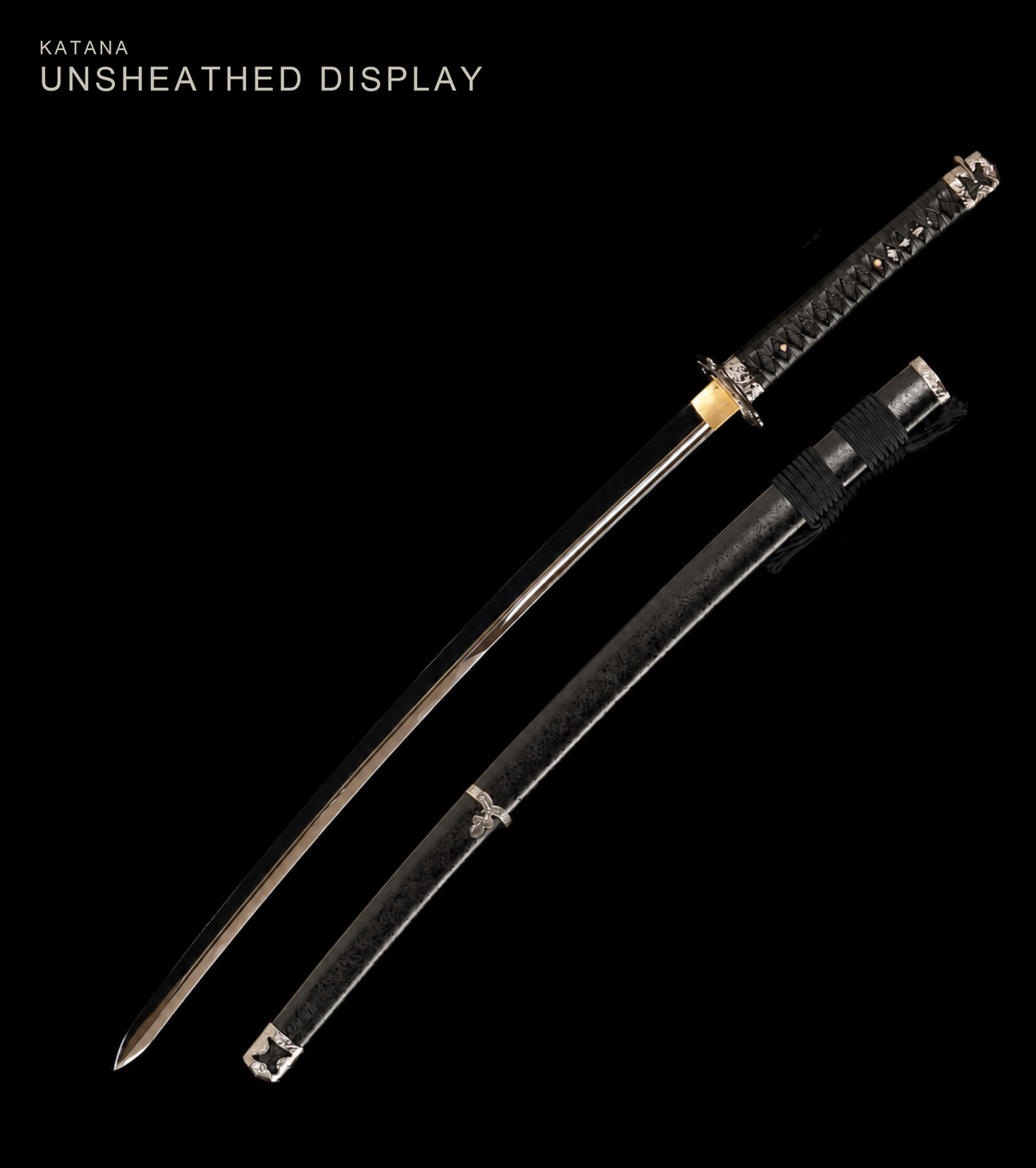 Han-Tachi Katana — Mirror-Polished 5160, Textured Black Saya