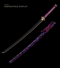 Unsharpened Purple Flame Katana for Display – Mirror Polish — gallery image 1