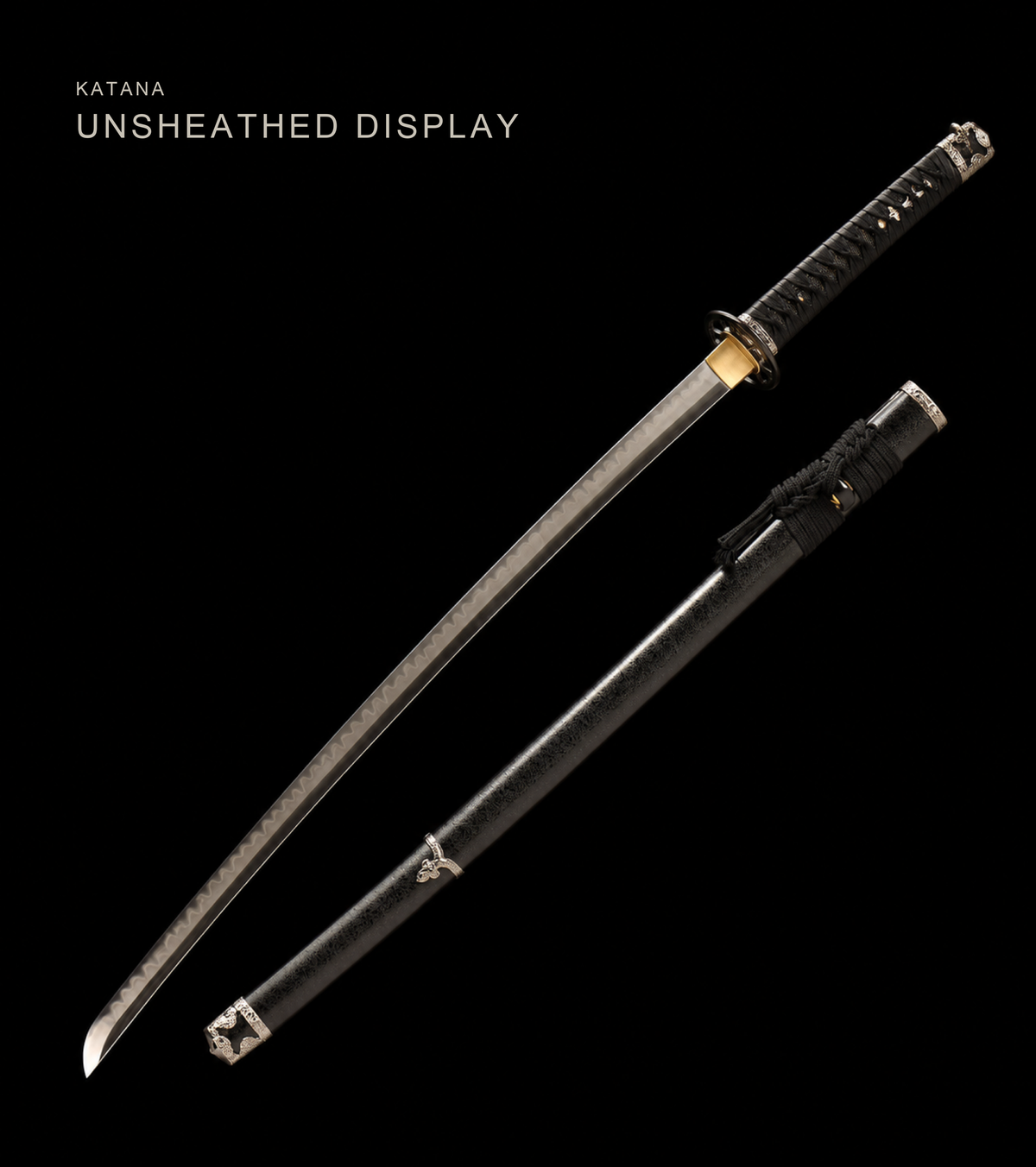 Unsharpened Curved-Tsuka Han-Tachi — Clay-Tempered T10, Alloy Fittings — view 1