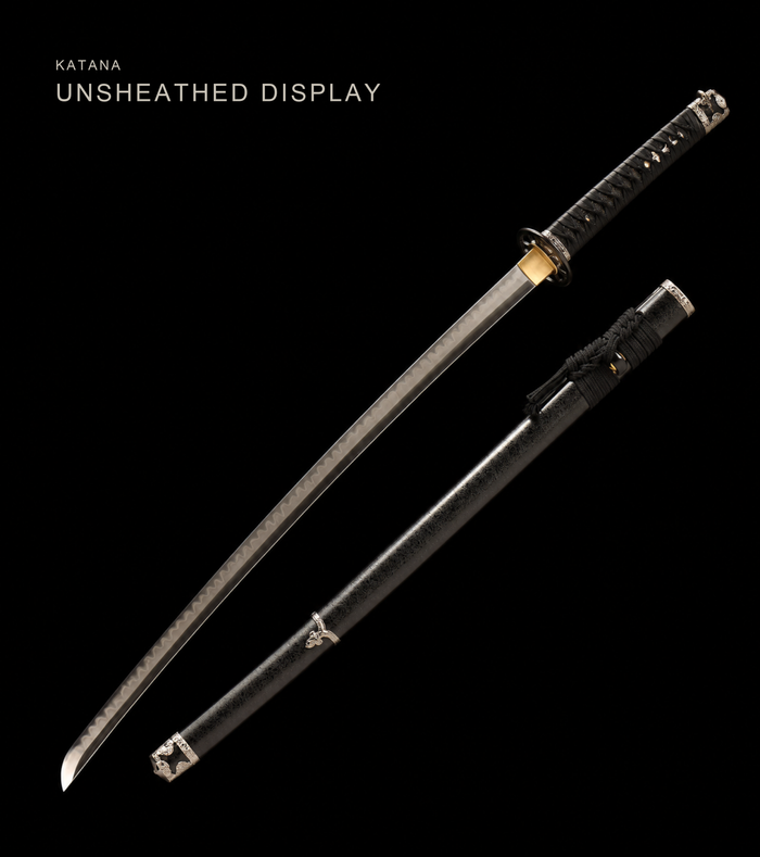 Unsharpened Curved-Tsuka Han-Tachi — Clay-Tempered T10, Alloy Fittings — view 1