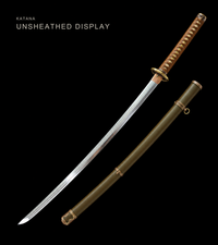 Unsharpened T10 Collector Type 98 Sword — Tan Ito, Olive Iron Saya — gallery image 1