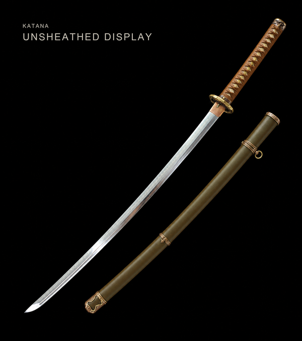T10 Clay-Tempered Type 98 Sword — Tan Ito, Olive Iron Saya
