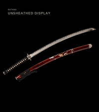 Unsharpened Silver-Tone Collector Katana — Clay-Tempered, True Yokote — gallery image 1