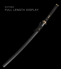 Unsharpened Collector Katana — Gold-Menuki Ito, Black Speckled Saya — gallery image 2