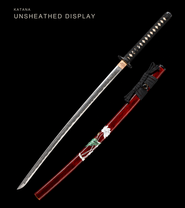Unsharpened Lotus-Openwork Collector Katana — Clay-Tempered T10, Iron Tsuba — view 1