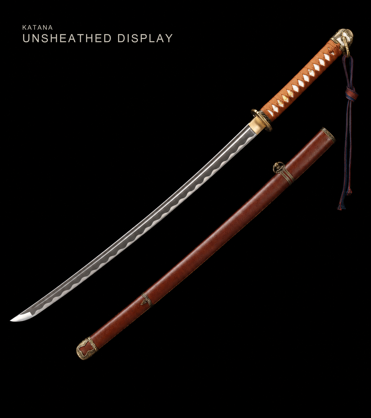Unsharpened Type 98 Gunto Collector Reproduction — 1045 Carbon Steel, Alloy Fittings — view 1