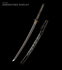 Unsharpened Wave-Hamon Katana — Clay-Tempered T1095, Bo-Hi and True Yokote — gallery image 1