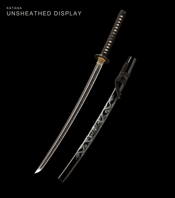 Wave-Hamon Katana — Clay-Tempered T1095, Bo-Hi and True Yokote