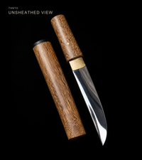 Unsharpened Wenge Tanto — Shinogi Profile, Brass Habaki — gallery image 2