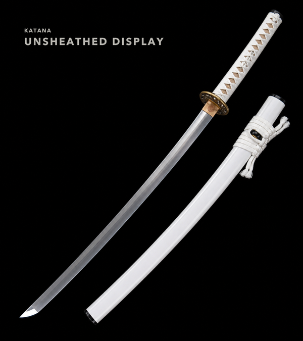 Unsharpened Platinum-Accent Collector Katana — 1065 Steel, White Dragonfly Tsuba — view 1