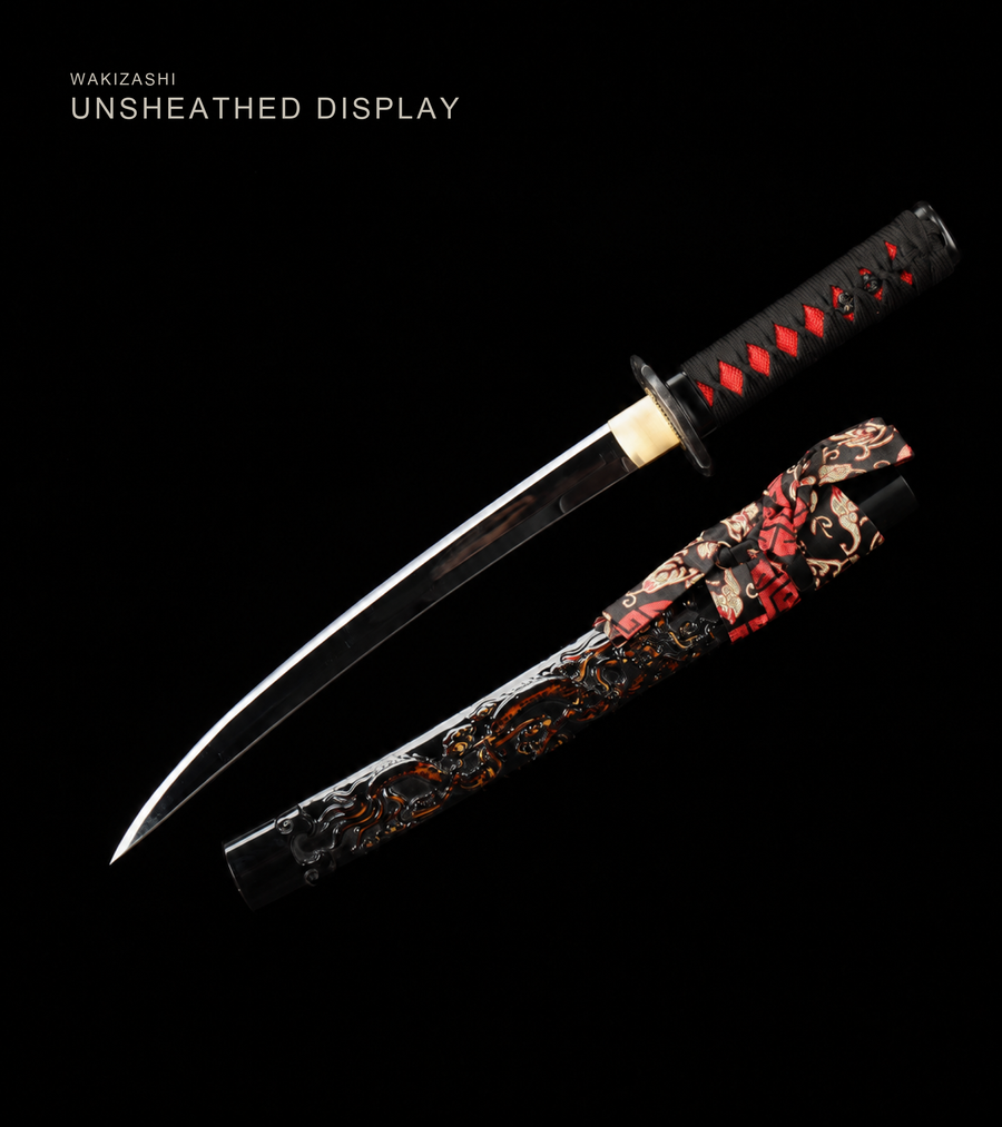 Unsharpened Collector Wakizashi — 1065 Carbon Steel, Mirror Polish — view 1