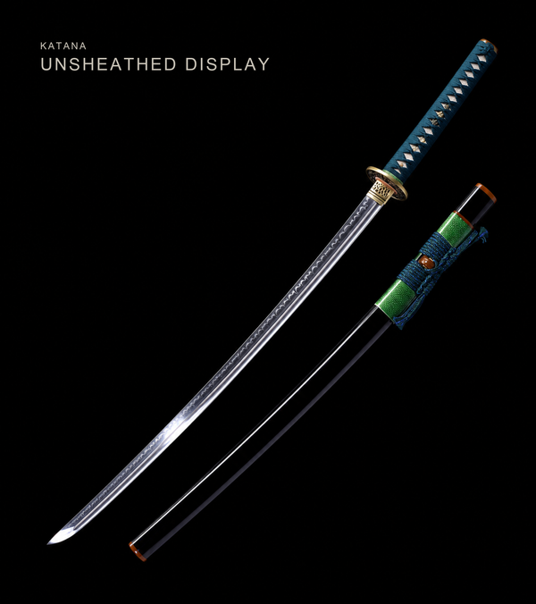 T10 Candle-Hamon Iaito — Teal Ito, Black Saya