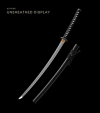 Unsharpened Black Sakura Collector Katana — 1065 Steel, Piano-Lacquer Saya — gallery image 1