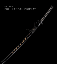 Unsharpened Blackened Collector Katana — Gold Calligraphy Saya — gallery image 2