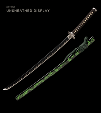 Unsharpened Bright-Polished Collector Katana — 5160 Spring Steel, Wild Rayskin Tsuka — gallery image 1