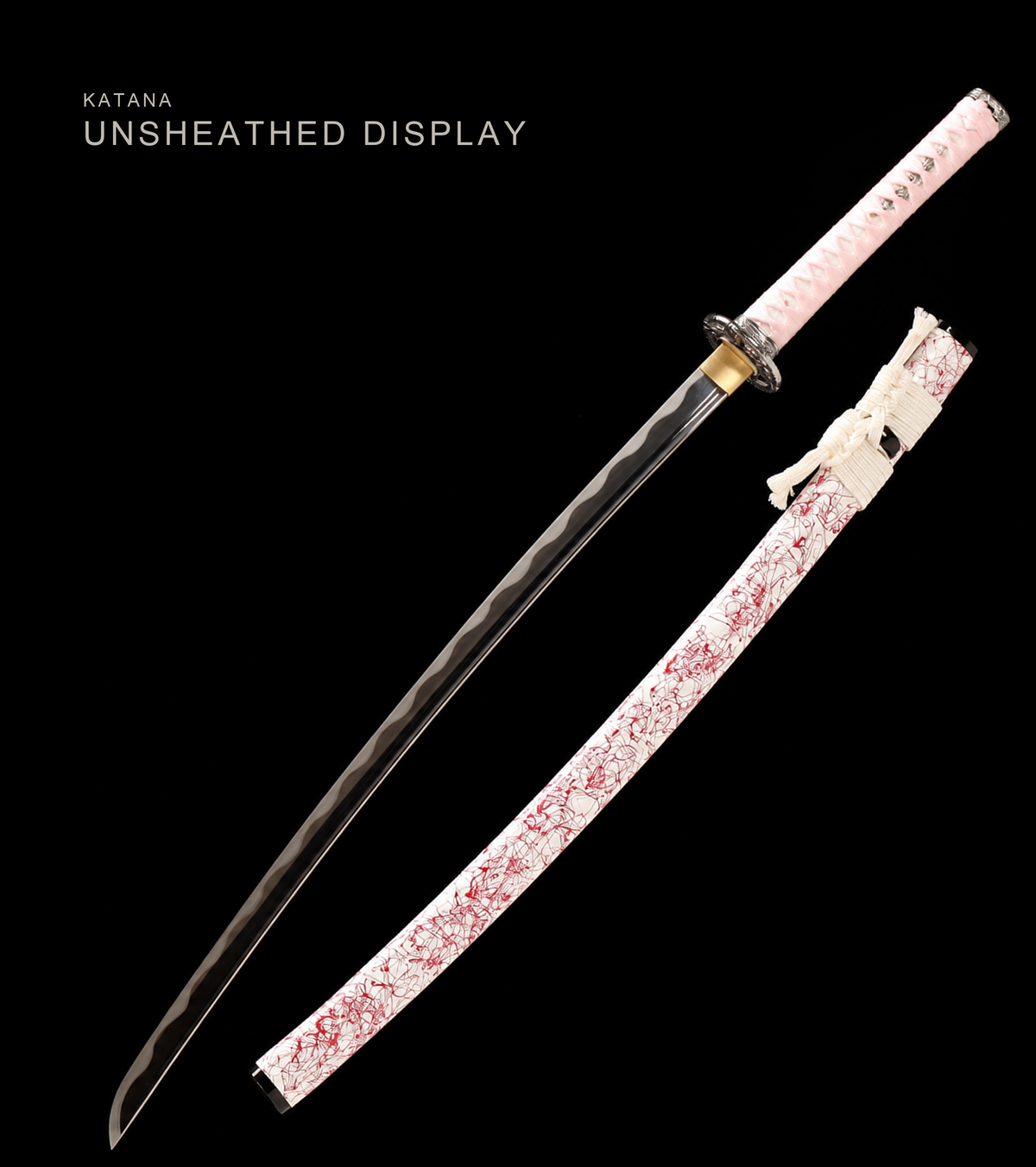 Unsharpened Python-Motif Collector Katana — 5160 Spring Steel, Nickel-Silver Fittings — view 1