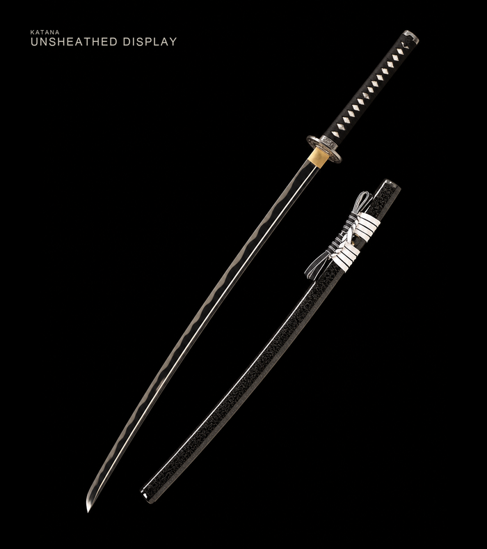 Unsharpened Cloud-Dragon Collector Katana — 5160 Spring Steel, Copper-Alloy Fittings — view 1