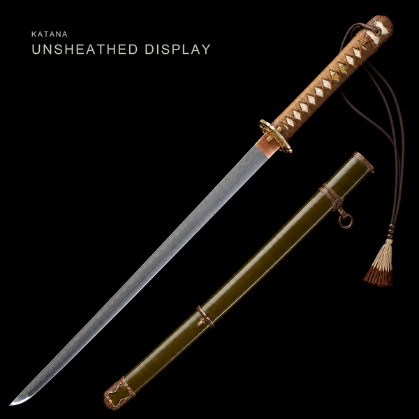 Kobuse Jigane Type 98 Sword — Brown Ito, Olive Iron Saya