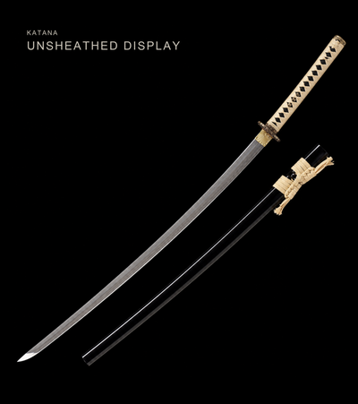 Odachi — 130 cm Patterned Steel, Ivory Ito, Gold-Plated Tsuba