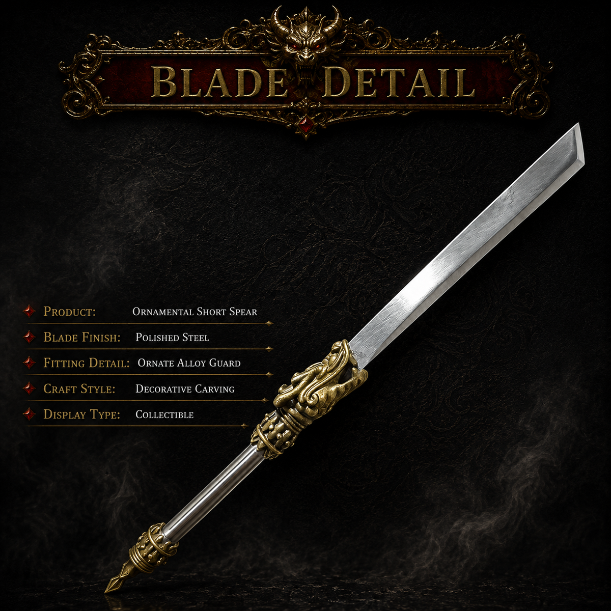 Ornamental Short Spear Miniature - product photo - MythArc collectible
