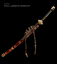 Unsharpened Patterned-Steel Shogunate Tachi — Clay-Tempered, Copper Fittings — gallery image 2