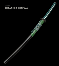 Unsharpened Hira-Zukuri Katana for Display – Silver Dragon Fittings — gallery image 2