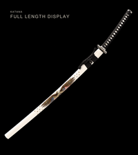 Unsharpened Twisted-Grain Katana — Folded T8, White Eagle Saya — gallery image 2
