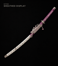 Unsharpened Deep-Curve Tachi for Display – 5160 Steel, Viper Saya — gallery image 2