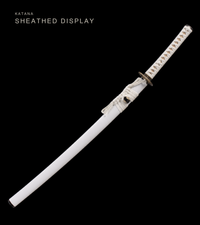 Unsharpened White Dragonfly Collector Katana — 1065 Steel, Piano-Lacquer Saya — gallery image 2