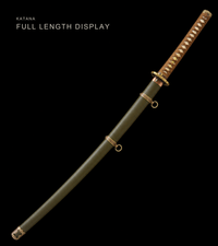 Unsharpened T10 Collector Type 98 Sword — Tan Ito, Olive Iron Saya — gallery image 2