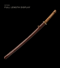 Unsharpened Kobuse Jigane Collector Type 98 Sword — Tan Ito, Brown Leather Saya — gallery image 2