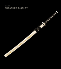 Unsharpened Chonglou Katana — Gold-Painted White Saya, Floral Mokko Tsuba — gallery image 2