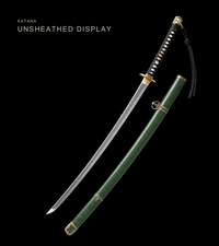 Unsharpened Type 98 Gunto Reproduction — Mirror-Polished, Leather-Wrapped Saya — gallery image 2