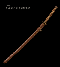 Unsharpened Folded Steel Collector Type 98 Sword — Tan Ito, Studded Leather Saya — gallery image 2