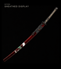 Unsharpened Lotus-Openwork Collector Katana — Clay-Tempered T10, Iron Tsuba — gallery image 2