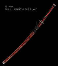 Unsharpened Collector Katana — Black Ito, Russet Carved Saya — gallery image 2