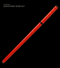 Unsharpened Collector Ninjato — Red Gold-Fleck Saya, Straight Profile — gallery image 2