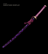 Unsharpened Purple Flame Katana for Display – Mirror Polish — gallery image 2