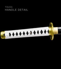 Unsharpened Black-Finish Anime Collector Katana — White Ito, White Lacquered Saya — gallery image 3