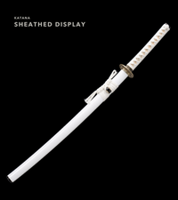 Unsharpened Platinum-Tone Collector Katana — 1065 Steel, White Dragonfly Tsuba — gallery image 2
