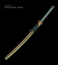 Unsharpened Pan Collector Katana — Grade 45 Carbon Steel, Lacquered Hardwood Saya — gallery image 2