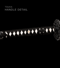 Unsharpened Blackened Collector Katana — Gold Calligraphy Saya — gallery image 3