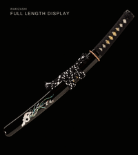 Unsharpened Shell-Inlay Wakizashi — Mirror-Polished 1065, Copper Fittings — gallery image 2