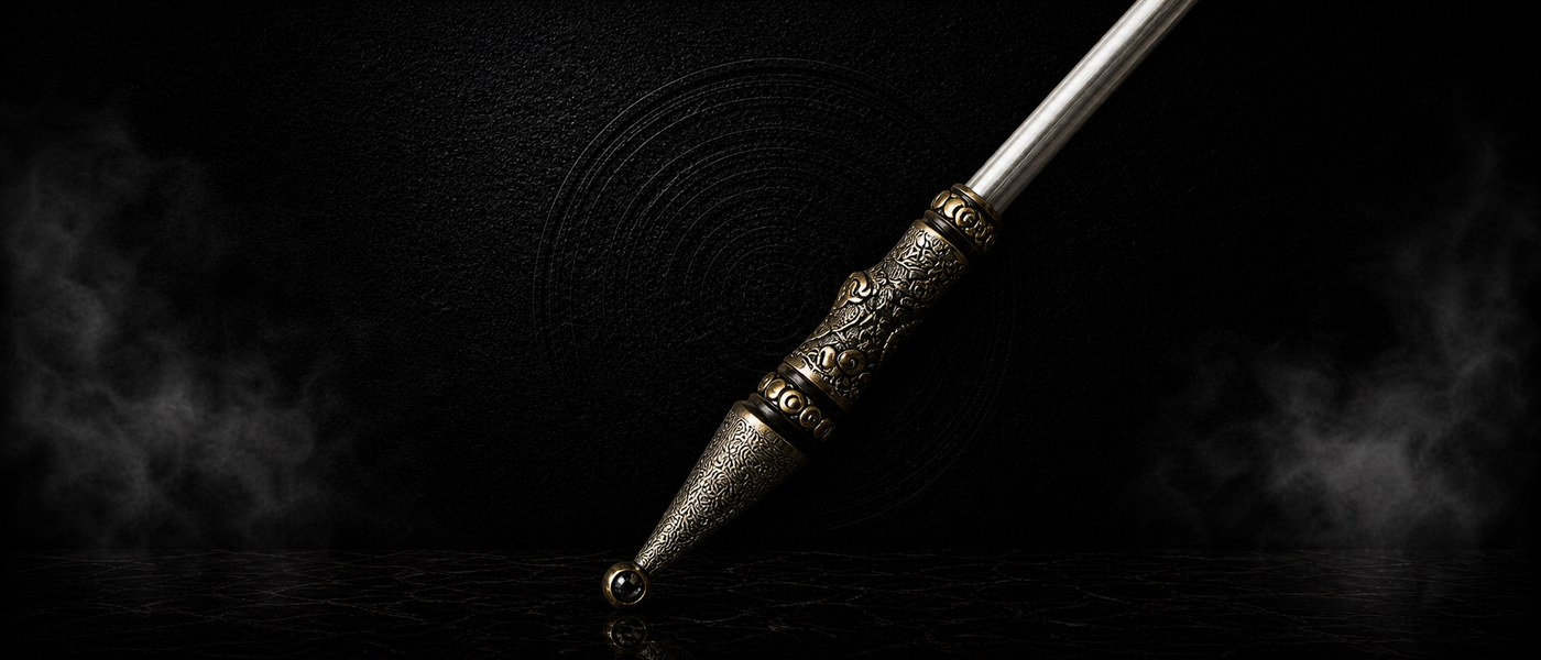 Celestial Three-Edge Miniature Spear - detail view - MythArc collectible