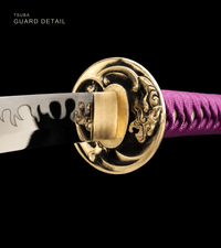 Unsharpened Copper-Mounted Collector Katana — 5160 Spring Steel, Cypress Lacquer Saya — gallery image 3