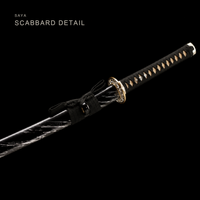 Unsharpened Drifting Shadow Katana — Streaked Black Saya, Copper Seppa — gallery image 3