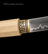 Unsharpened Three-Piece Collector Set — Clay-Tempered T10, Hexagonal White-Wood Saya — gallery image 3