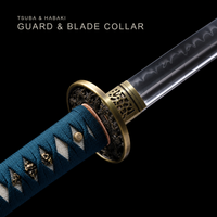Unsharpened T10 Candle-Hamon Collector Iaito — Teal Ito, Black Saya — gallery image 3